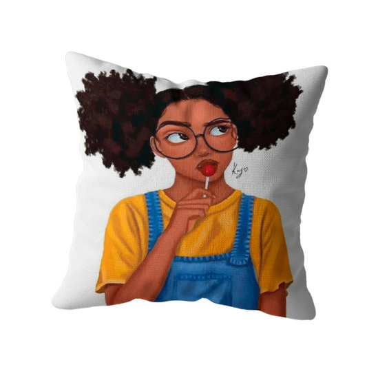 Coussin Décoratif Illustration Moderne - Jeune Fille Stylée