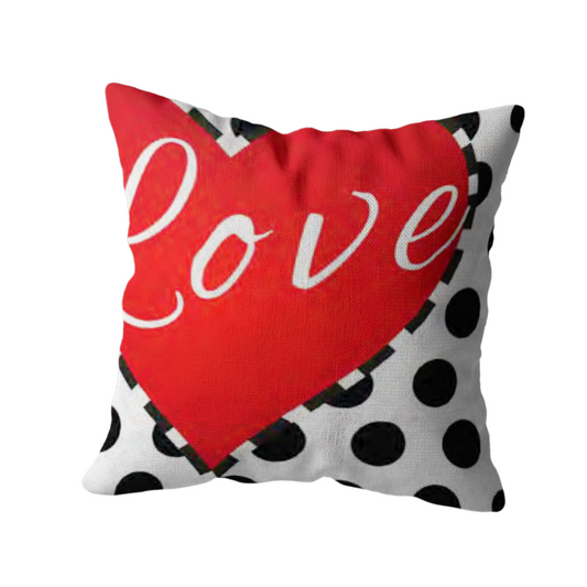 Coussin décoratif “Love et Pois”