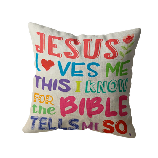 Coussin décoratif “Jesus Loves Me”