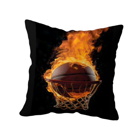 Coussin Décoratif - Basketball en feu