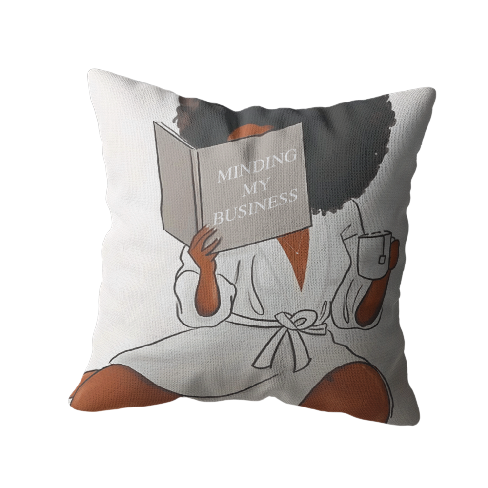 Coussin Décoratif “Minding My Business” - Style Relax et Inspirant