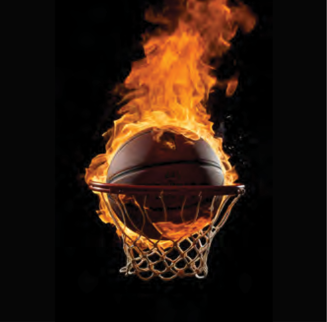 Coussin Décoratif - Basketball en feu